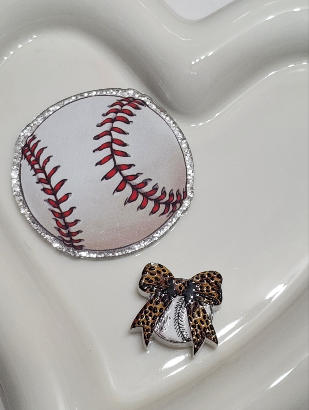 Baseball Flatback Focal Bead Leopard Bow Badge Flats Glitterback Cabachon Planar
